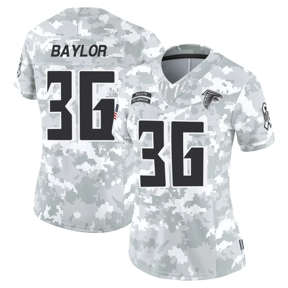 B.j. Baylor Atlanta Falcons Women's Nike 2024 Salute To Service Limited Arctic Camo Jersey B.j. Baylor Atlanta Falcons Women's Nike 2024 Salute To Service Limited Arctic Camo Jersey