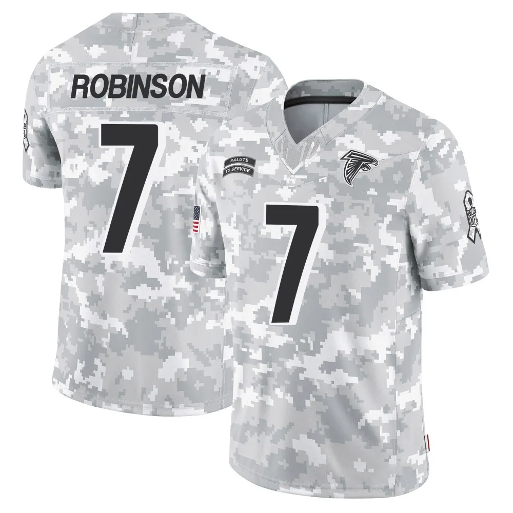 Bijan Robinson Atlanta Falcons Men's Nike 2024 Salute To Service Limited Arctic Camo Jersey Bijan Robinson Atlanta Falcons Men's Nike 2024 Salute To Service Limited Arctic Camo Jersey