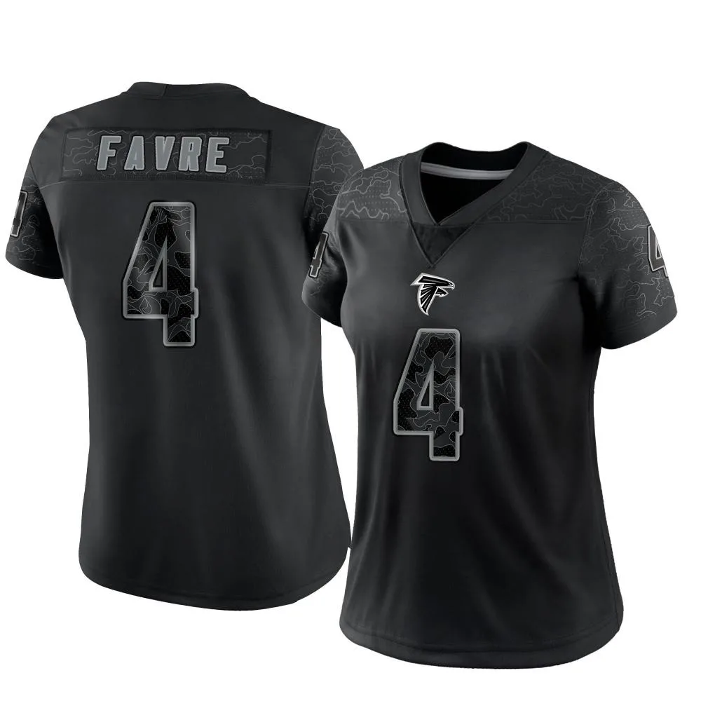 Brett Favre Atlanta Falcons Women's Nike Reflective Limited Black Jersey Brett Favre Atlanta Falcons Women's Nike Reflective Limited Black Jersey