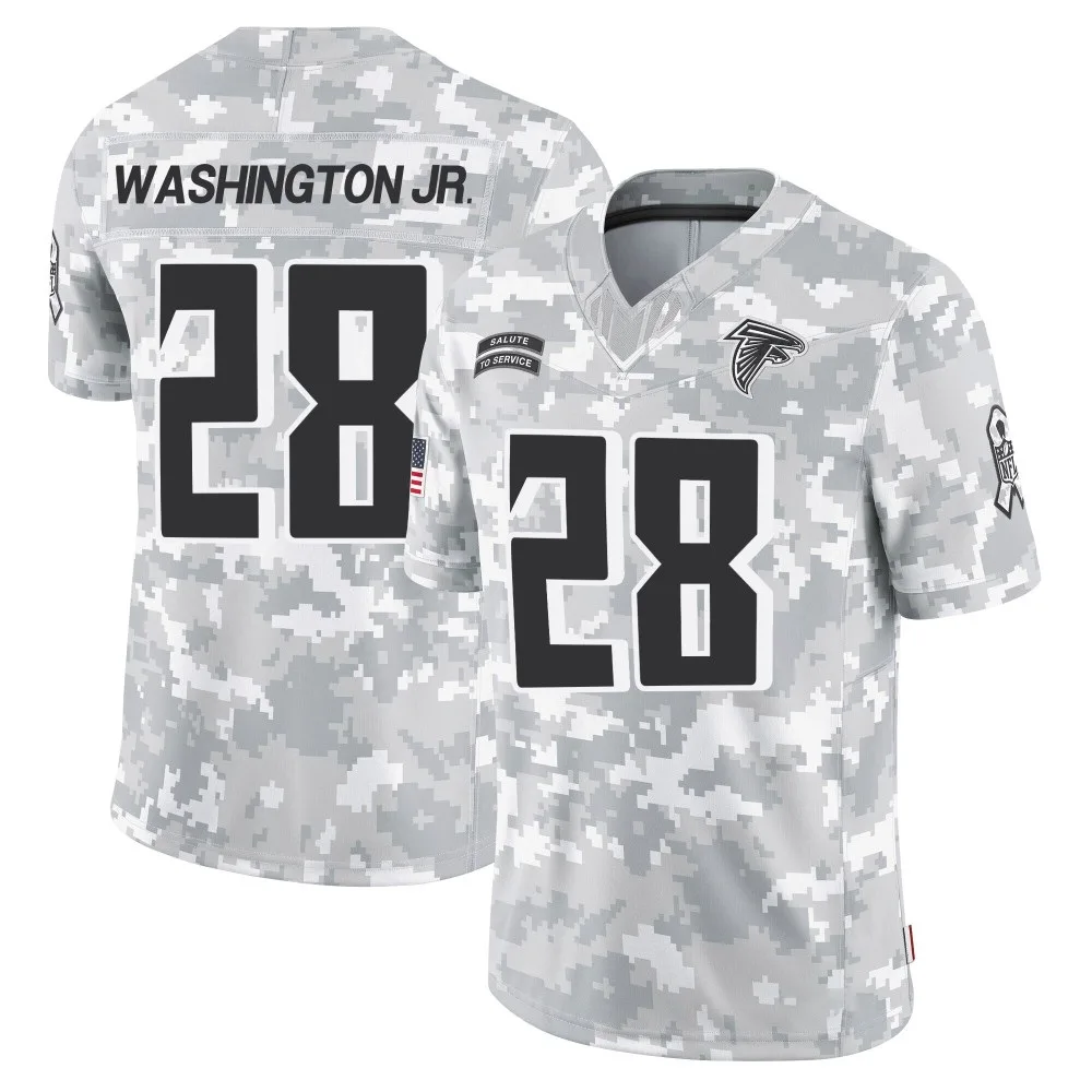 Carlos Washington Jr. Atlanta Falcons Men's Nike 2024 Salute To Service Limited Arctic Camo Jersey Carlos Washington Jr. Atlanta Falcons Men's Nike 2024 Salute To Service Limited Arctic Camo Jersey