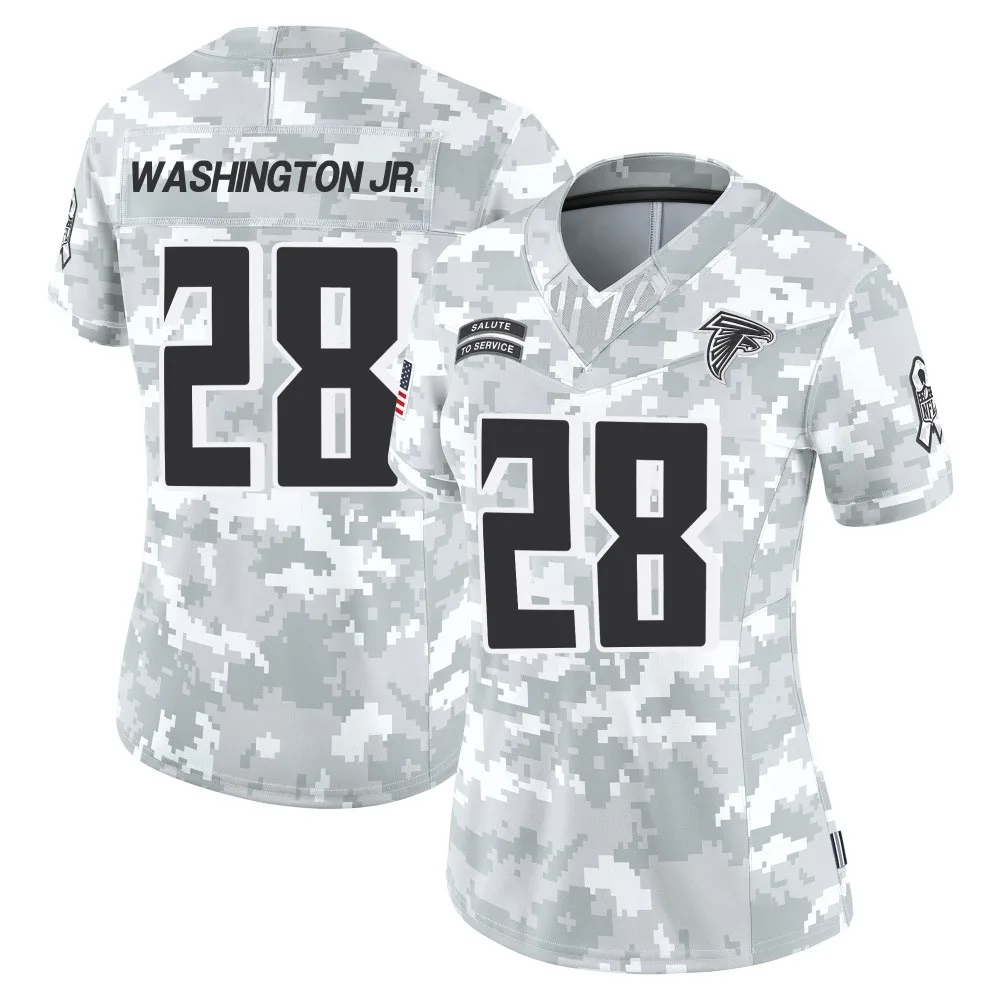 Carlos Washington Jr. Atlanta Falcons Women's Nike 2024 Salute To Service Limited Arctic Camo Jersey Carlos Washington Jr. Atlanta Falcons Women's Nike 2024 Salute To Service Limited Arctic Camo Jersey