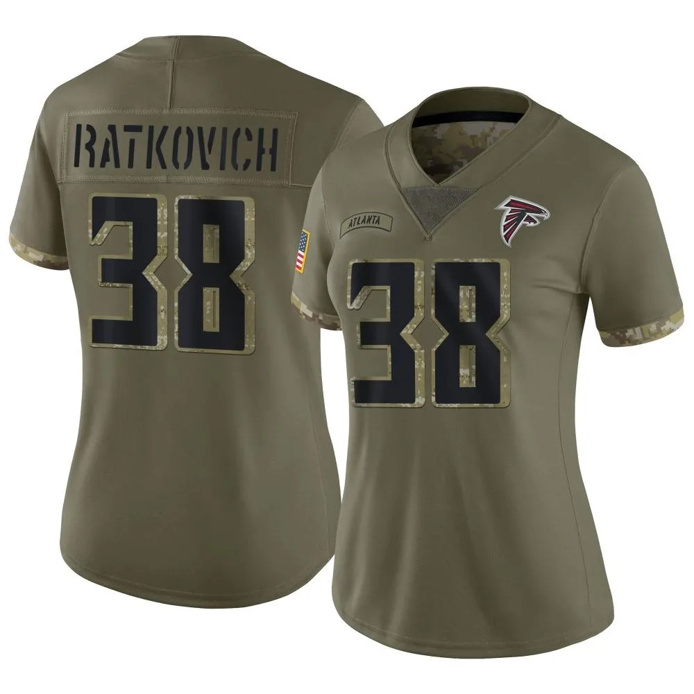 Clint Ratkovich Atlanta Falcons Women's Nike 2022 Salute To Service Limited Olive Jersey Clint Ratkovich Atlanta Falcons Women's Nike 2022 Salute To Service Limited Olive Jersey