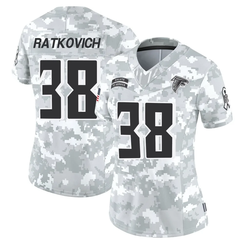 Clint Ratkovich Atlanta Falcons Women's Nike 2024 Salute To Service Limited Arctic Camo Jersey Clint Ratkovich Atlanta Falcons Women's Nike 2024 Salute To Service Limited Arctic Camo Jersey