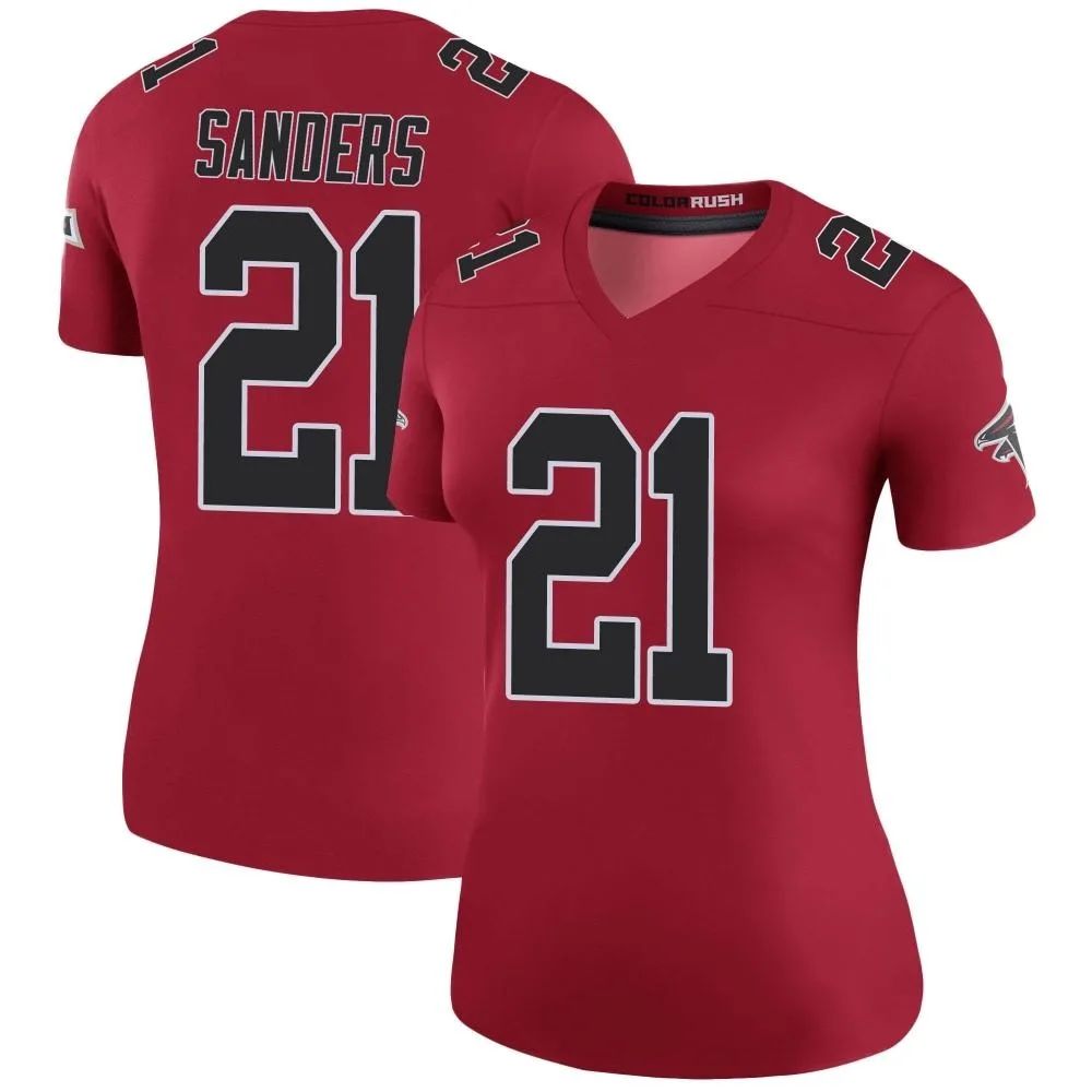 Deion Sanders Atlanta Falcons Women's Nike Color Rush Legend Red Jersey Deion Sanders Atlanta Falcons Women's Nike Color Rush Legend Red Jersey