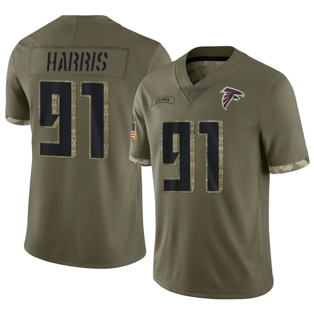 Demone Harris Atlanta Falcons Men's Nike 2022 Salute To Service Limited Olive Jersey Demone Harris Atlanta Falcons Men's Nike 2022 Salute To Service Limited Olive Jersey