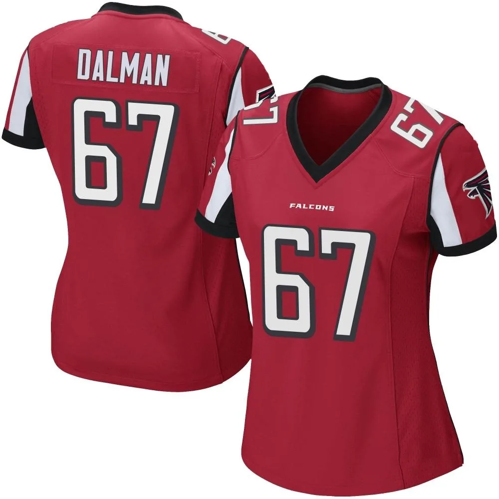 Drew Dalman Atlanta Falcons Women's Nike Team Color Game Red Jersey Drew Dalman Atlanta Falcons Women's Nike Team Color Game Red Jersey