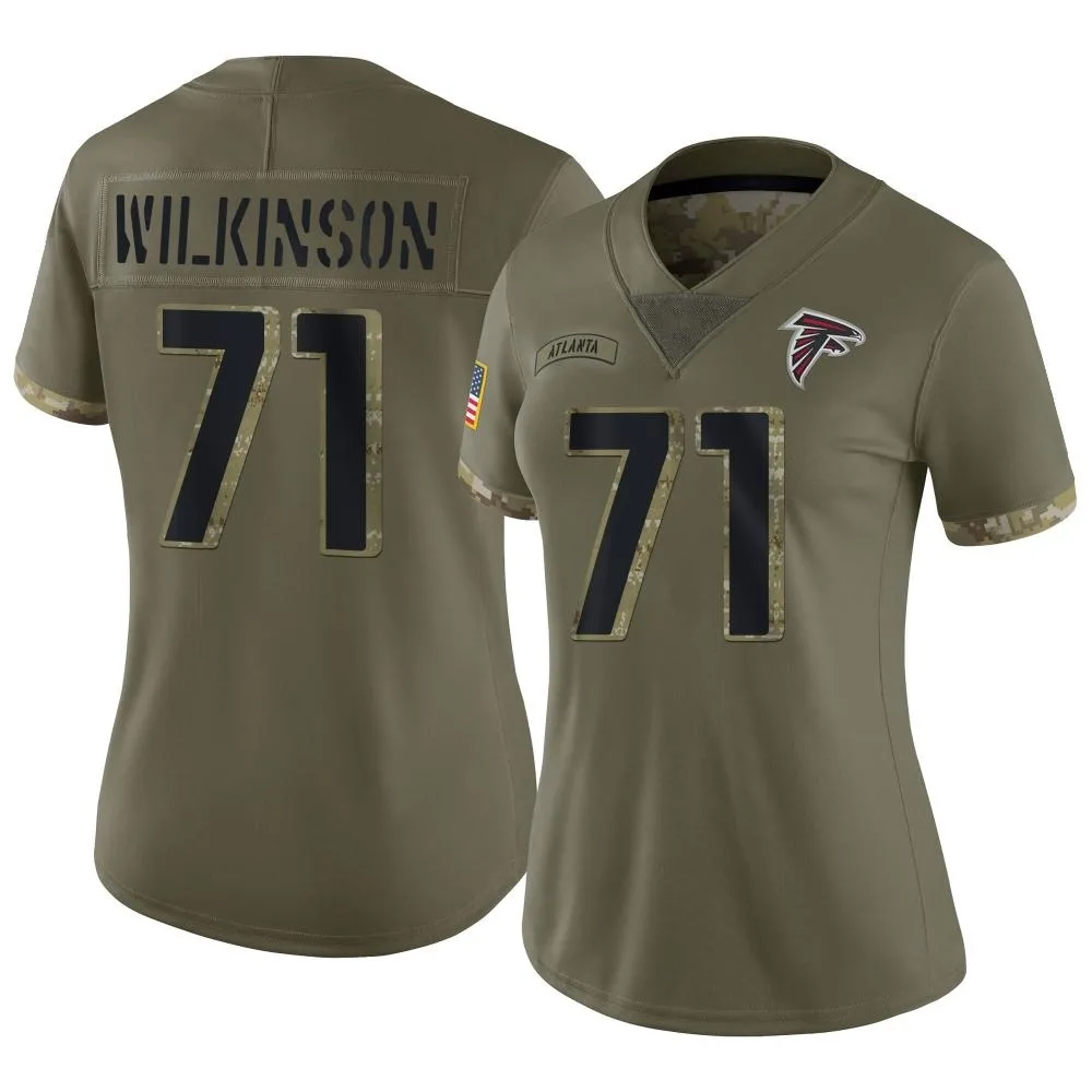 Elijah Wilkinson Atlanta Falcons Women's Nike 2022 Salute To Service Limited Olive Jersey Elijah Wilkinson Atlanta Falcons Women's Nike 2022 Salute To Service Limited Olive Jersey