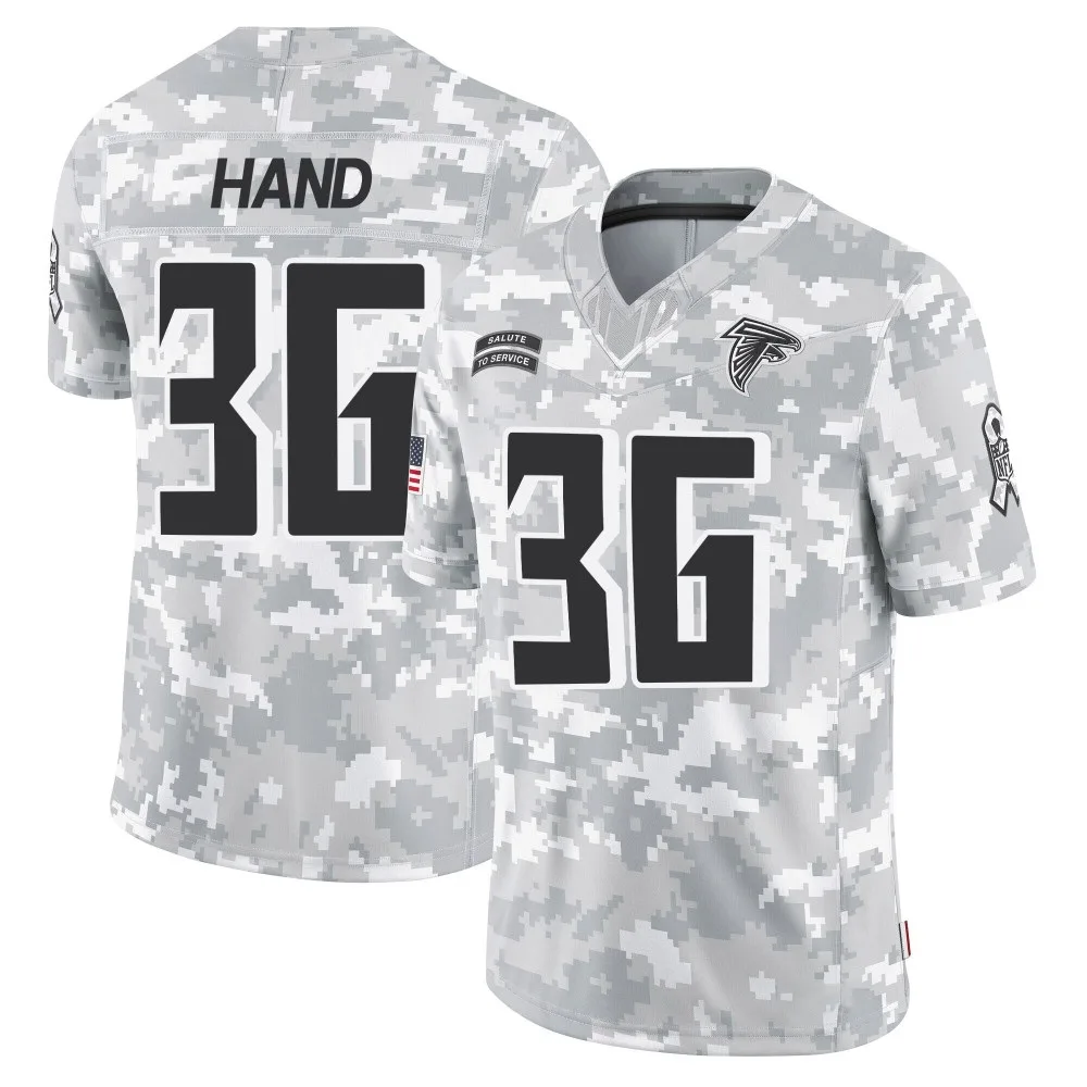 Harrison Hand Atlanta Falcons Men's Nike 2024 Salute To Service Limited Arctic Camo Jersey Harrison Hand Atlanta Falcons Men's Nike 2024 Salute To Service Limited Arctic Camo Jersey