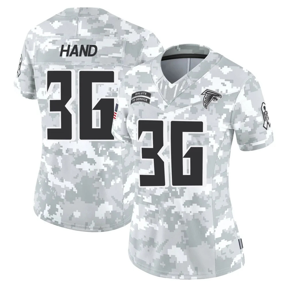 Harrison Hand Atlanta Falcons Women's Nike 2024 Salute To Service Limited Arctic Camo Jersey Harrison Hand Atlanta Falcons Women's Nike 2024 Salute To Service Limited Arctic Camo Jersey