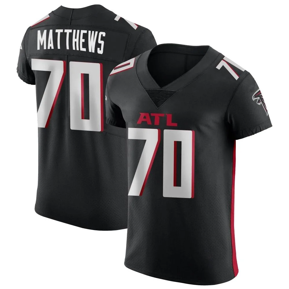 Jake Matthews Atlanta Falcons Men's Nike Alternate Elite Black Jersey Jake Matthews Atlanta Falcons Men's Nike Alternate Elite Black Jersey