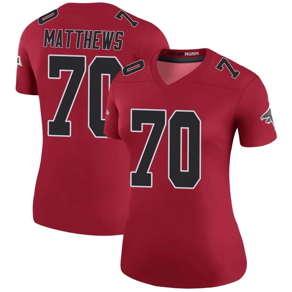 Jake Matthews Atlanta Falcons Women's Nike Color Rush Legend Red Jersey Jake Matthews Atlanta Falcons Women's Nike Color Rush Legend Red Jersey
