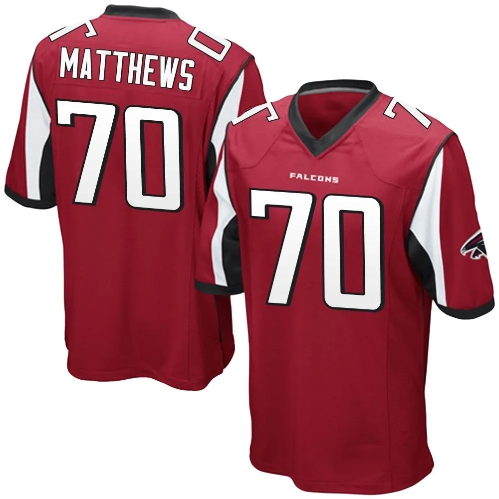 Jake Matthews Atlanta Falcons Youth Nike Team Color Game Red Jersey Jake Matthews Atlanta Falcons Youth Nike Team Color Game Red Jersey