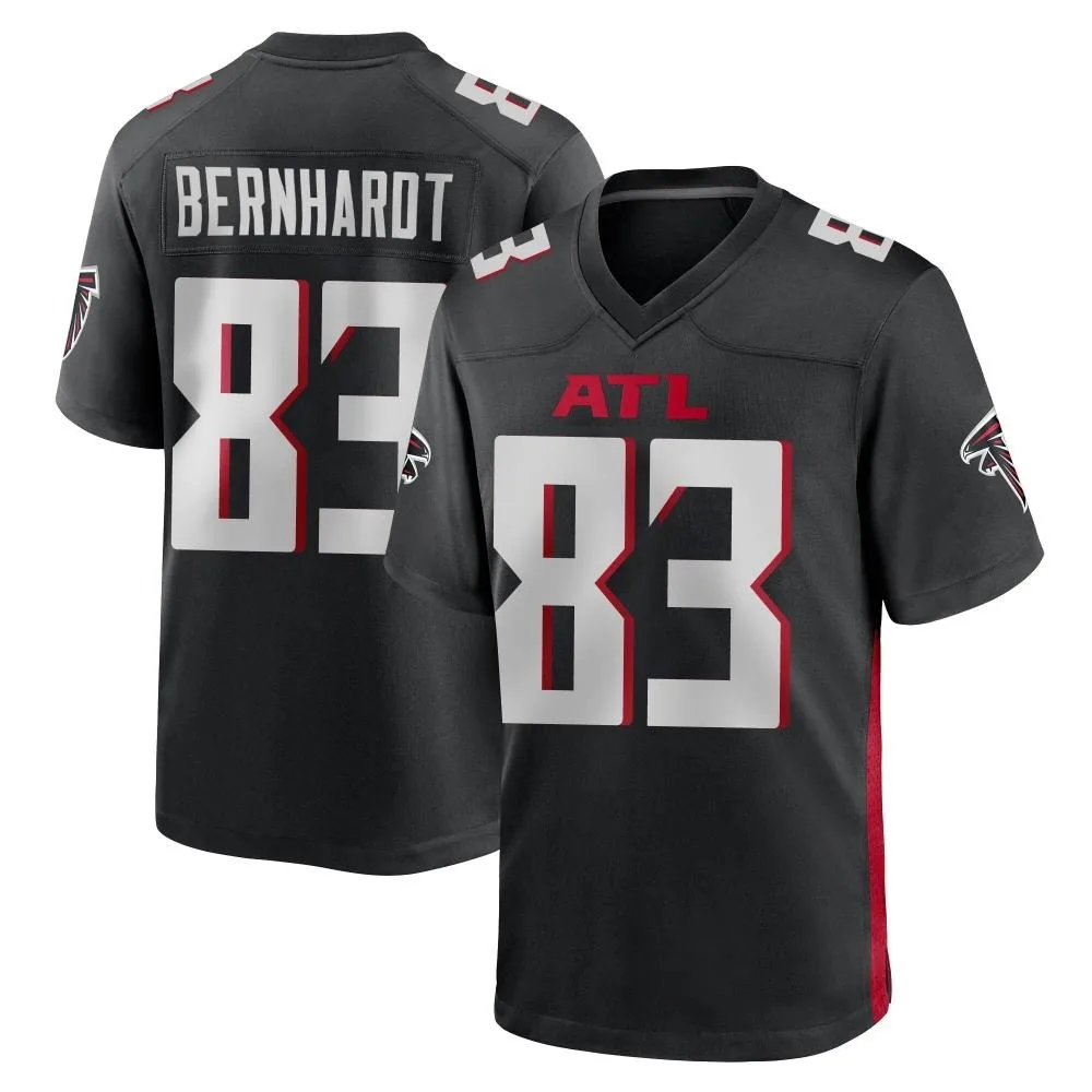 Jared Bernhardt Atlanta Falcons Men's Nike Alternate Game Black Jersey Jared Bernhardt Atlanta Falcons Men's Nike Alternate Game Black Jersey