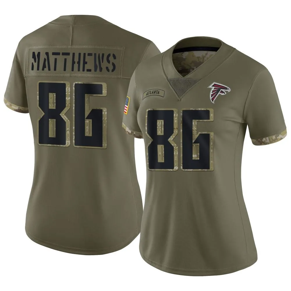Jesse Matthews Atlanta Falcons Women's Nike 2022 Salute To Service Limited Olive Jersey Jesse Matthews Atlanta Falcons Women's Nike 2022 Salute To Service Limited Olive Jersey