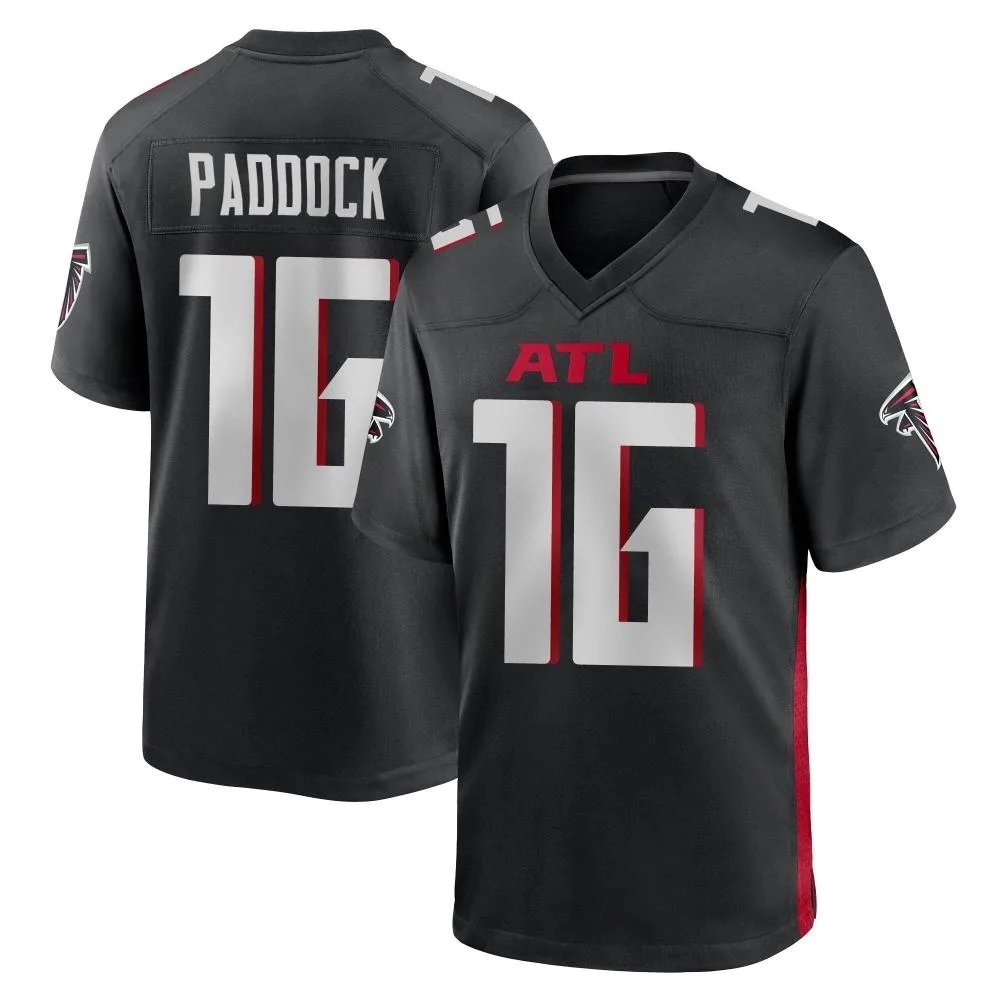 John Paddock Atlanta Falcons Men's Nike Alternate Game Black Jersey John Paddock Atlanta Falcons Men's Nike Alternate Game Black Jersey