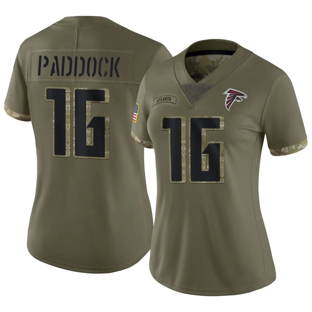 John Paddock Atlanta Falcons Women's Nike 2022 Salute To Service Limited Olive Jersey John Paddock Atlanta Falcons Women's Nike 2022 Salute To Service Limited Olive Jersey