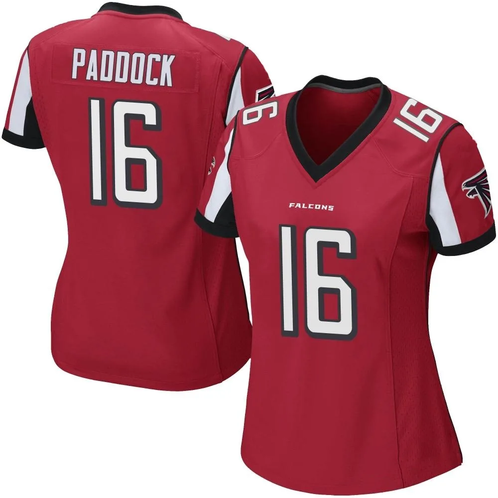 John Paddock Atlanta Falcons Women's Nike Team Color Game Red Jersey John Paddock Atlanta Falcons Women's Nike Team Color Game Red Jersey