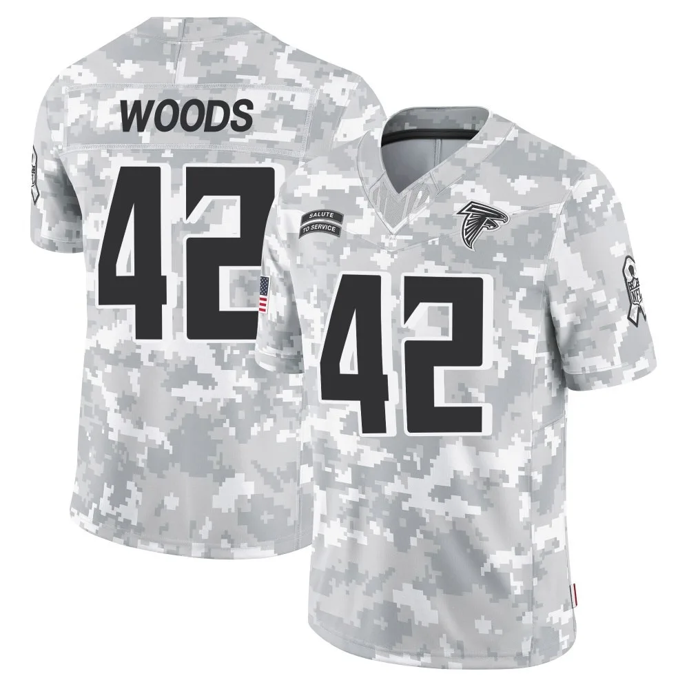 Josh Woods Atlanta Falcons Men's Nike 2024 Salute To Service Limited Arctic Camo Jersey Josh Woods Atlanta Falcons Men's Nike 2024 Salute To Service Limited Arctic Camo Jersey