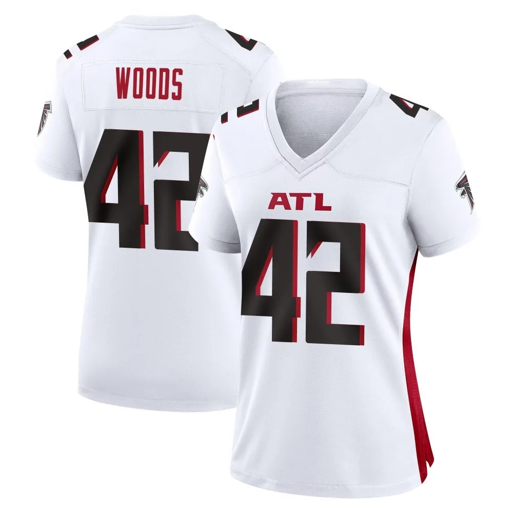 Josh Woods Atlanta Falcons Women's Nike Game White Jersey Josh Woods Atlanta Falcons Women's Nike Game White Jersey
