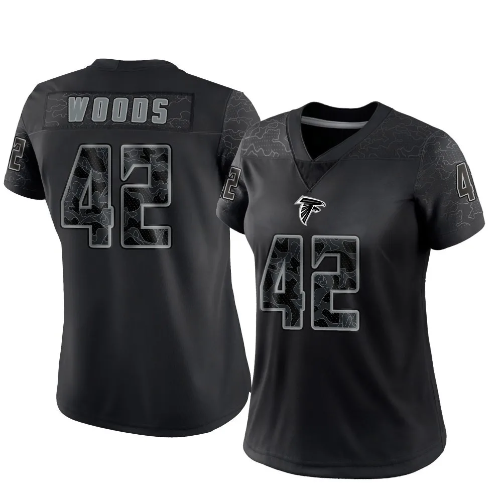 Josh Woods Atlanta Falcons Women's Nike Reflective Limited Black Jersey Josh Woods Atlanta Falcons Women's Nike Reflective Limited Black Jersey
