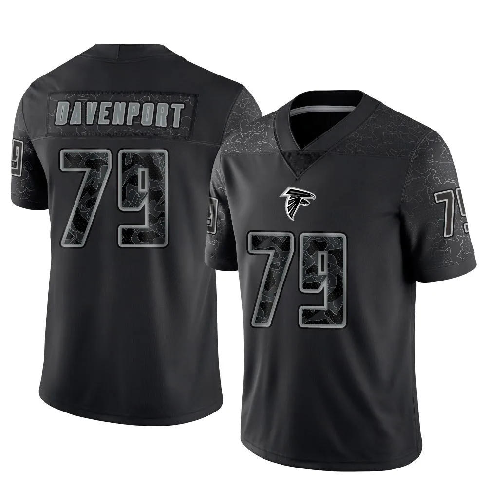 Julien Davenport Atlanta Falcons Men's Nike Reflective Limited Black Jersey Julien Davenport Atlanta Falcons Men's Nike Reflective Limited Black Jersey