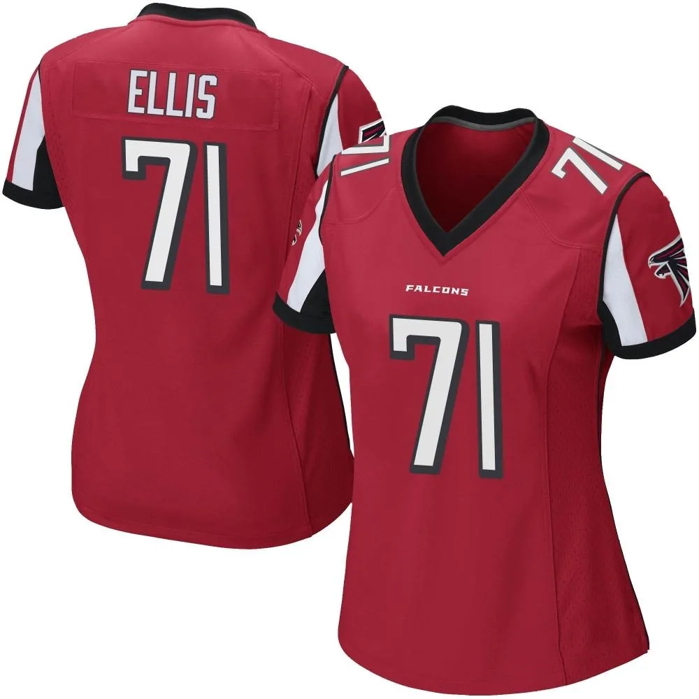 Justin Ellis Atlanta Falcons Women's Nike Team Color Game Red Jersey Justin Ellis Atlanta Falcons Women's Nike Team Color Game Red Jersey