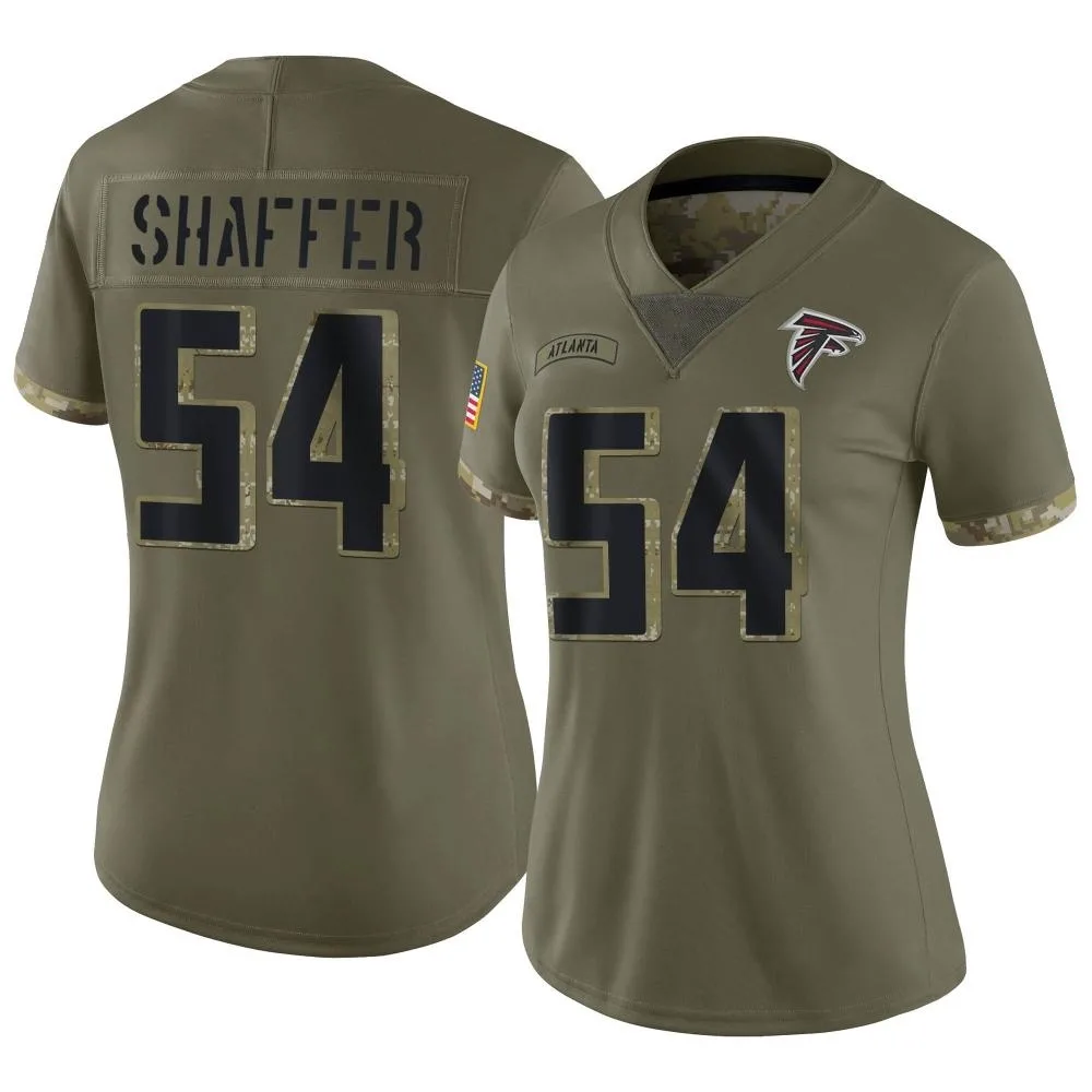 Justin Shaffer Atlanta Falcons Women's Nike 2022 Salute To Service Limited Olive Jersey Justin Shaffer Atlanta Falcons Women's Nike 2022 Salute To Service Limited Olive Jersey
