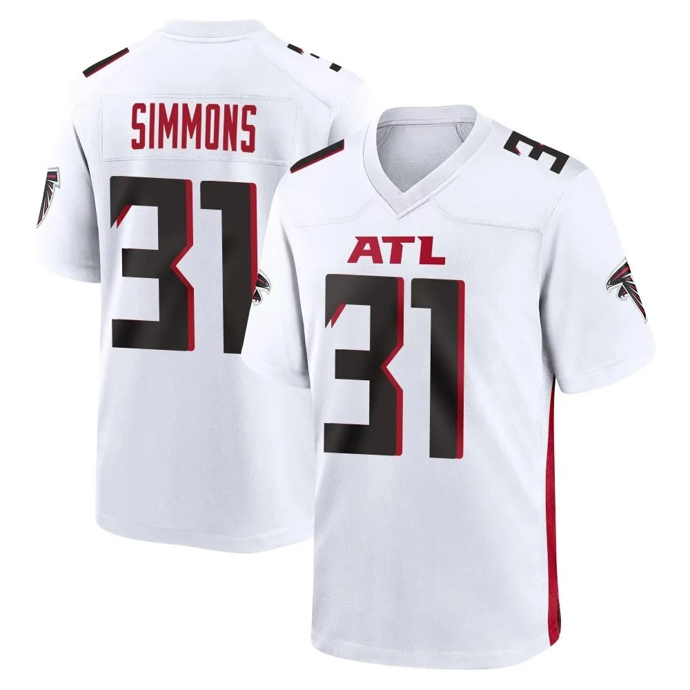 Justin Simmons Atlanta Falcons Men's Nike Game White Jersey Justin Simmons Atlanta Falcons Men's Nike Game White Jersey