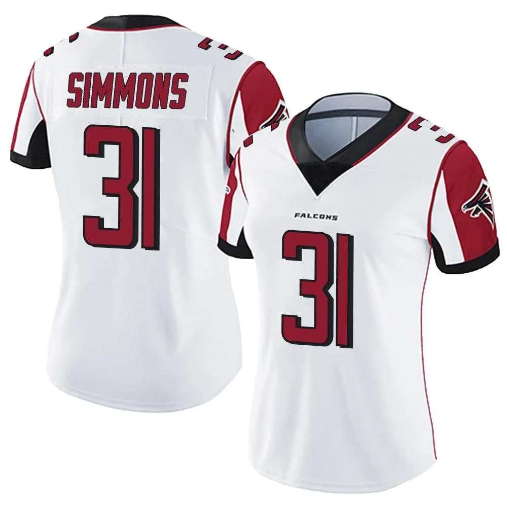 Justin Simmons Atlanta Falcons Women's Nike Vapor Untouchable Limited White Jersey Justin Simmons Atlanta Falcons Women's Nike Vapor Untouchable Limited White Jersey