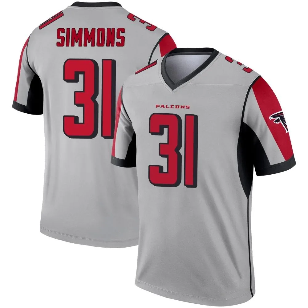 Justin Simmons Atlanta Falcons Youth Nike Inverted Silver Legend Jersey Justin Simmons Atlanta Falcons Youth Nike Inverted Silver Legend Jersey