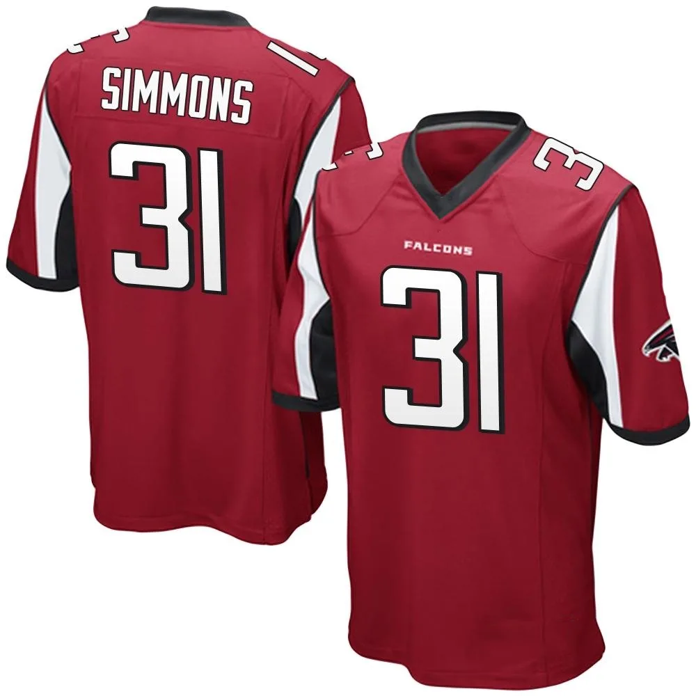 Justin Simmons Atlanta Falcons Youth Nike Team Color Game Red Jersey Justin Simmons Atlanta Falcons Youth Nike Team Color Game Red Jersey