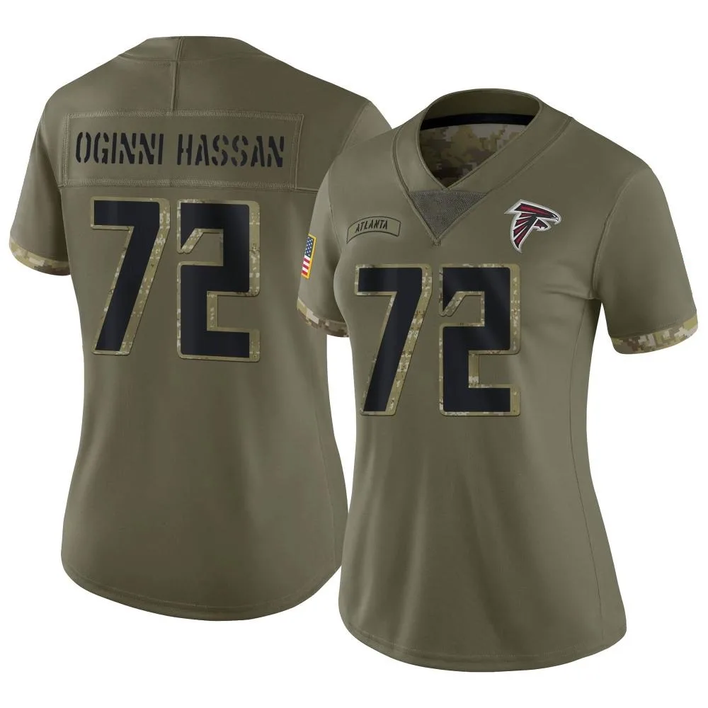 Kehinde Oginni Hassan Atlanta Falcons Women's Nike 2022 Salute To Service Limited Olive Jersey Kehinde Oginni Hassan Atlanta Falcons Women's Nike 2022 Salute To Service Limited Olive Jersey