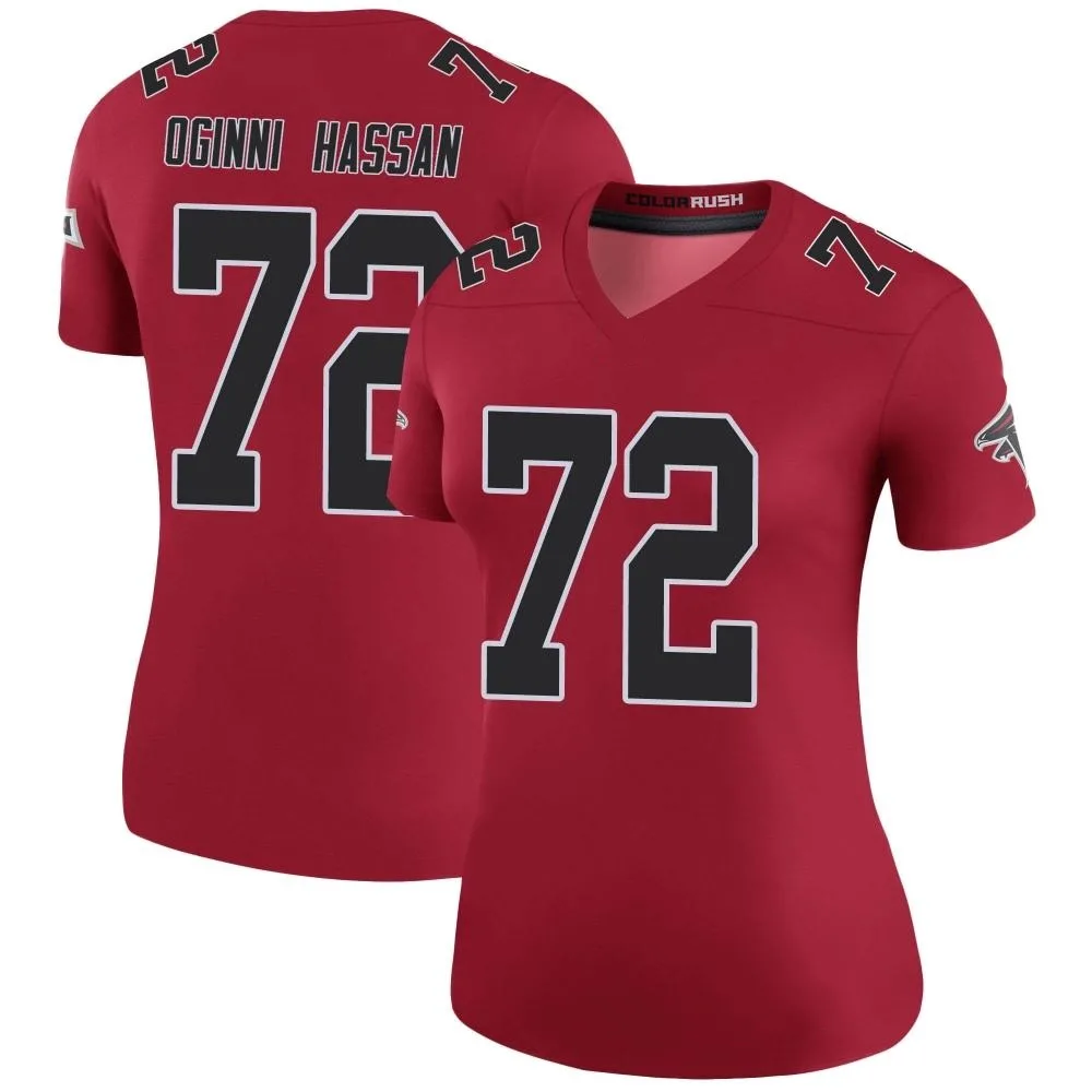 Kehinde Oginni Hassan Atlanta Falcons Women's Nike Color Rush Legend Red Jersey Kehinde Oginni Hassan Atlanta Falcons Women's Nike Color Rush Legend Red Jersey