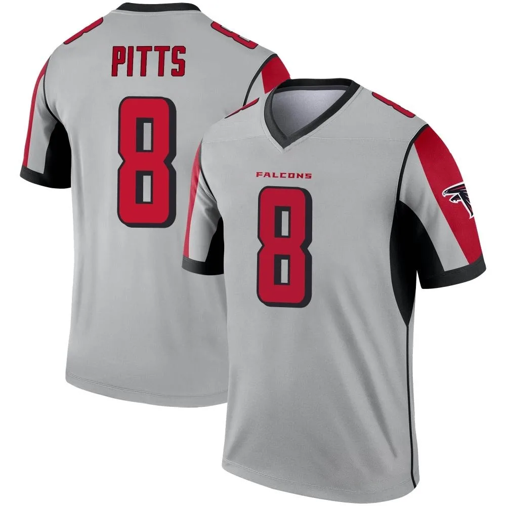 Kyle Pitts Atlanta Falcons Men's Nike Inverted Silver Legend Jersey Kyle Pitts Atlanta Falcons Men's Nike Inverted Silver Legend Jersey