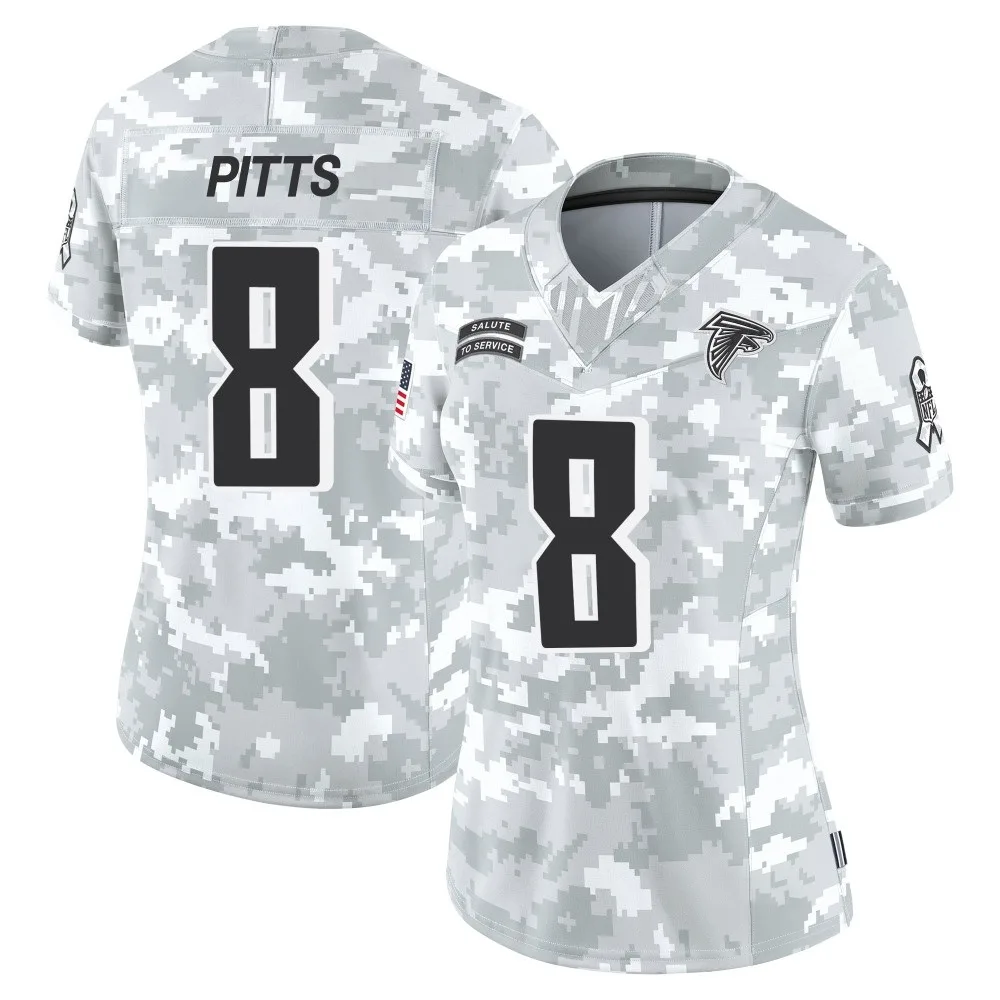Kyle Pitts Atlanta Falcons Women's Nike 2024 Salute To Service Limited Arctic Camo Jersey Kyle Pitts Atlanta Falcons Women's Nike 2024 Salute To Service Limited Arctic Camo Jersey