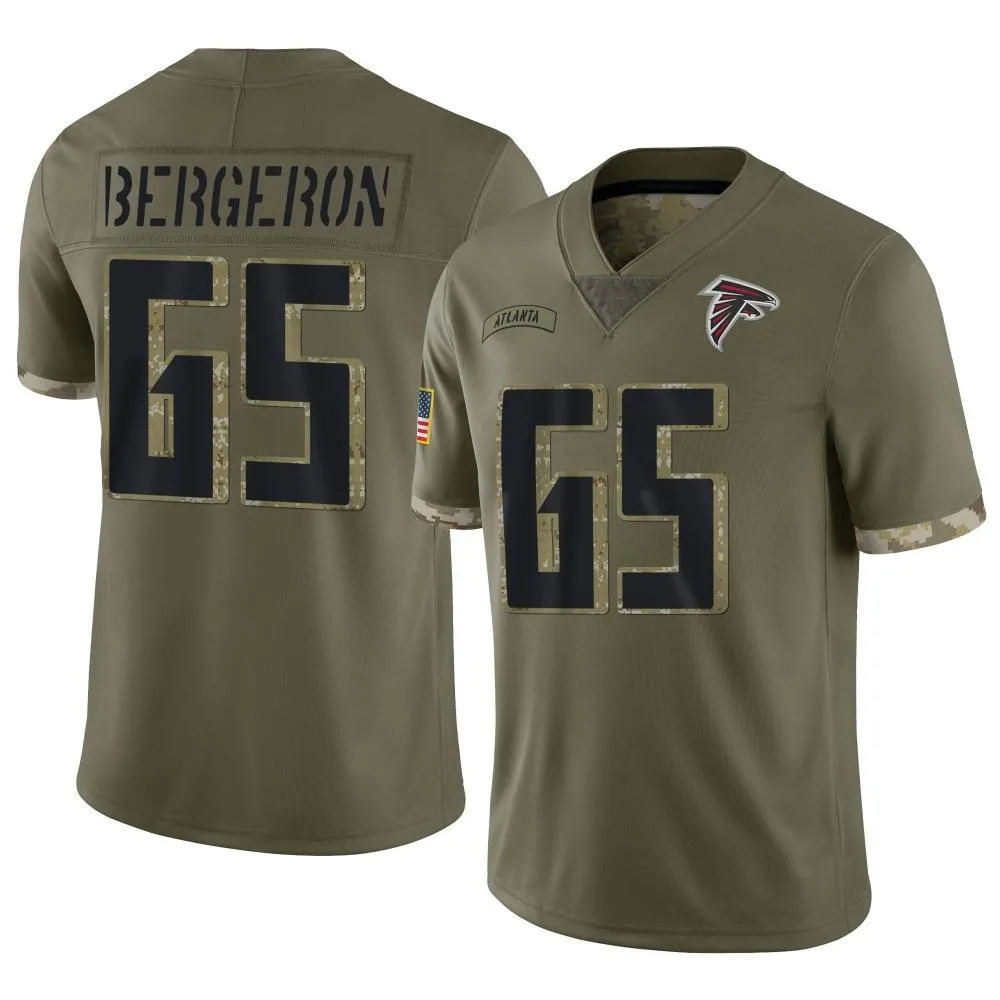 Matthew Bergeron Atlanta Falcons Men's Nike 2022 Salute To Service Limited Olive Jersey Matthew Bergeron Atlanta Falcons Men's Nike 2022 Salute To Service Limited Olive Jersey