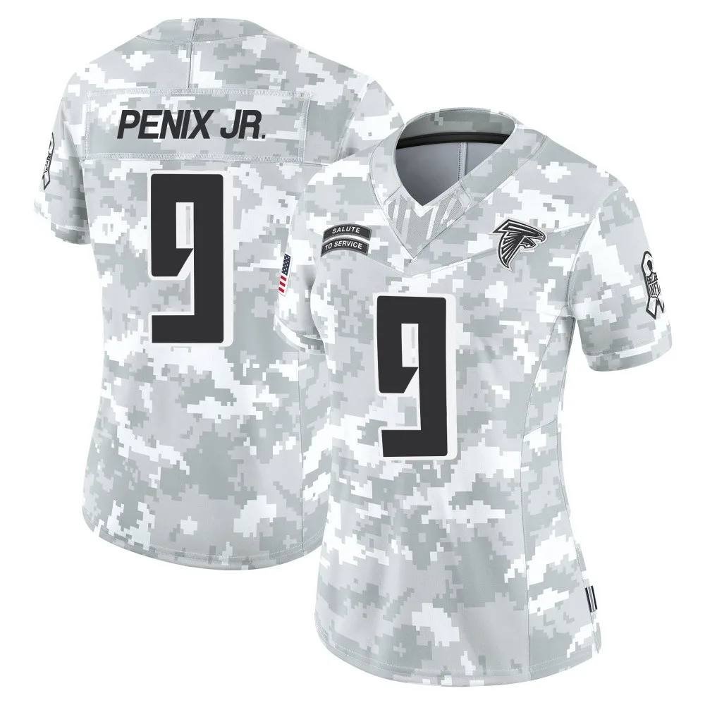 Michael Penix Jr. Atlanta Falcons Women's Nike 2024 Salute To Service Limited Arctic Camo Jersey Michael Penix Jr. Atlanta Falcons Women's Nike 2024 Salute To Service Limited Arctic Camo Jersey