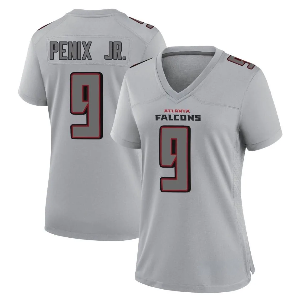 Michael Penix Jr. Atlanta Falcons Women's Nike Atmosphere Fashion Game Gray Jersey Michael Penix Jr. Atlanta Falcons Women's Nike Atmosphere Fashion Game Gray Jersey