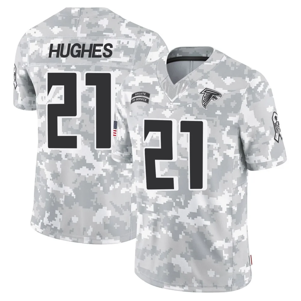 Mike Hughes Atlanta Falcons Men's Nike 2024 Salute To Service Limited Arctic Camo Jersey Mike Hughes Atlanta Falcons Men's Nike 2024 Salute To Service Limited Arctic Camo Jersey