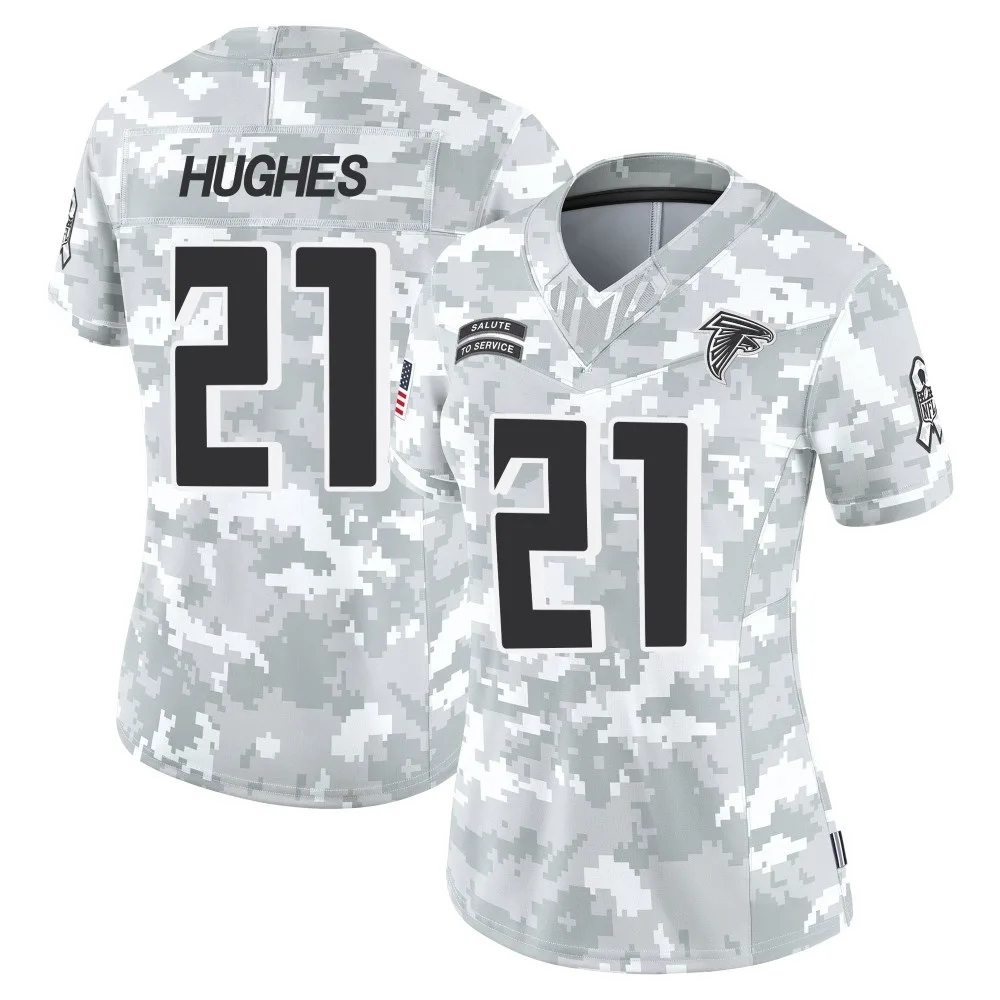 Mike Hughes Atlanta Falcons Women's Nike 2024 Salute To Service Limited Arctic Camo Jersey Mike Hughes Atlanta Falcons Women's Nike 2024 Salute To Service Limited Arctic Camo Jersey