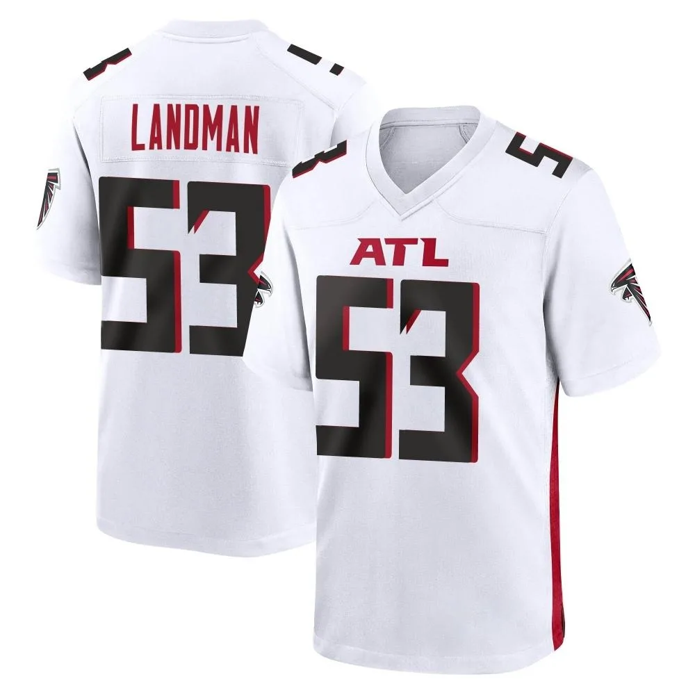 Nate Landman Atlanta Falcons Men's Nike Game White Jersey Nate Landman Atlanta Falcons Men's Nike Game White Jersey