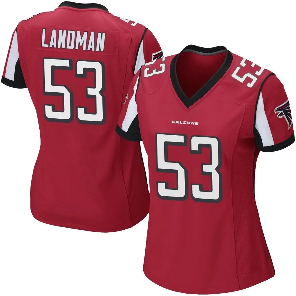 Nate Landman Atlanta Falcons Women's Nike Team Color Game Red Jersey Nate Landman Atlanta Falcons Women's Nike Team Color Game Red Jersey
