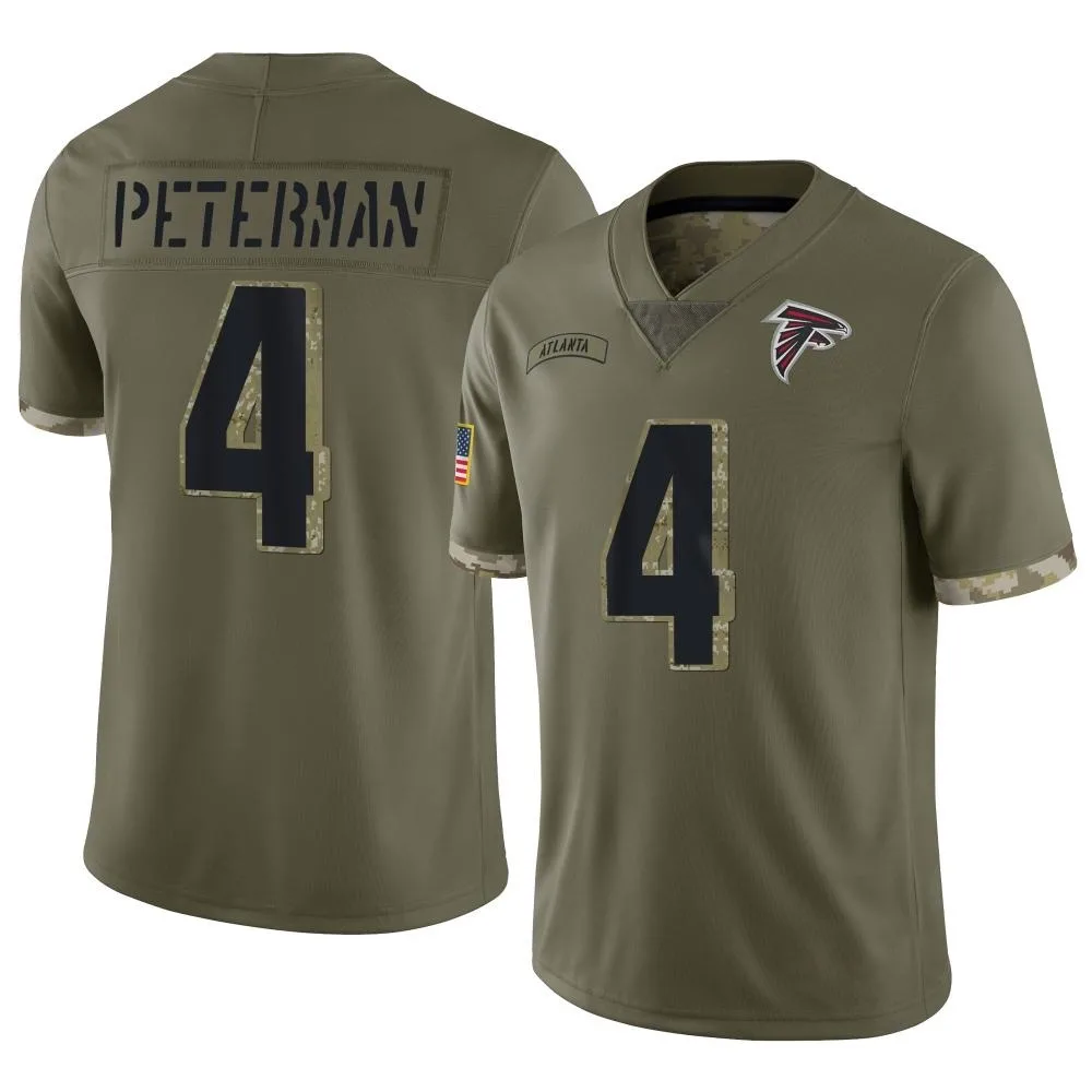 Nathan Peterman Atlanta Falcons Men's Nike 2022 Salute To Service Limited Olive Jersey Nathan Peterman Atlanta Falcons Men's Nike 2022 Salute To Service Limited Olive Jersey