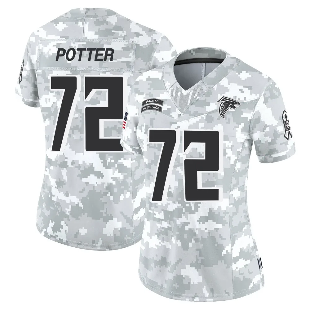 Nolan Potter Atlanta Falcons Women's Nike 2024 Salute To Service Limited Arctic Camo Jersey Nolan Potter Atlanta Falcons Women's Nike 2024 Salute To Service Limited Arctic Camo Jersey