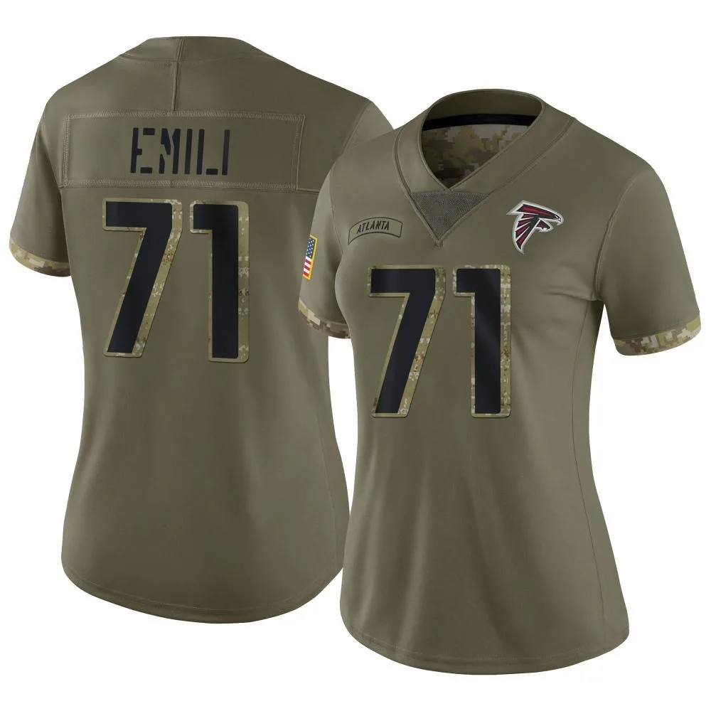 Prince Emili Atlanta Falcons Women's Nike 2022 Salute To Service Limited Olive Jersey Prince Emili Atlanta Falcons Women's Nike 2022 Salute To Service Limited Olive Jersey