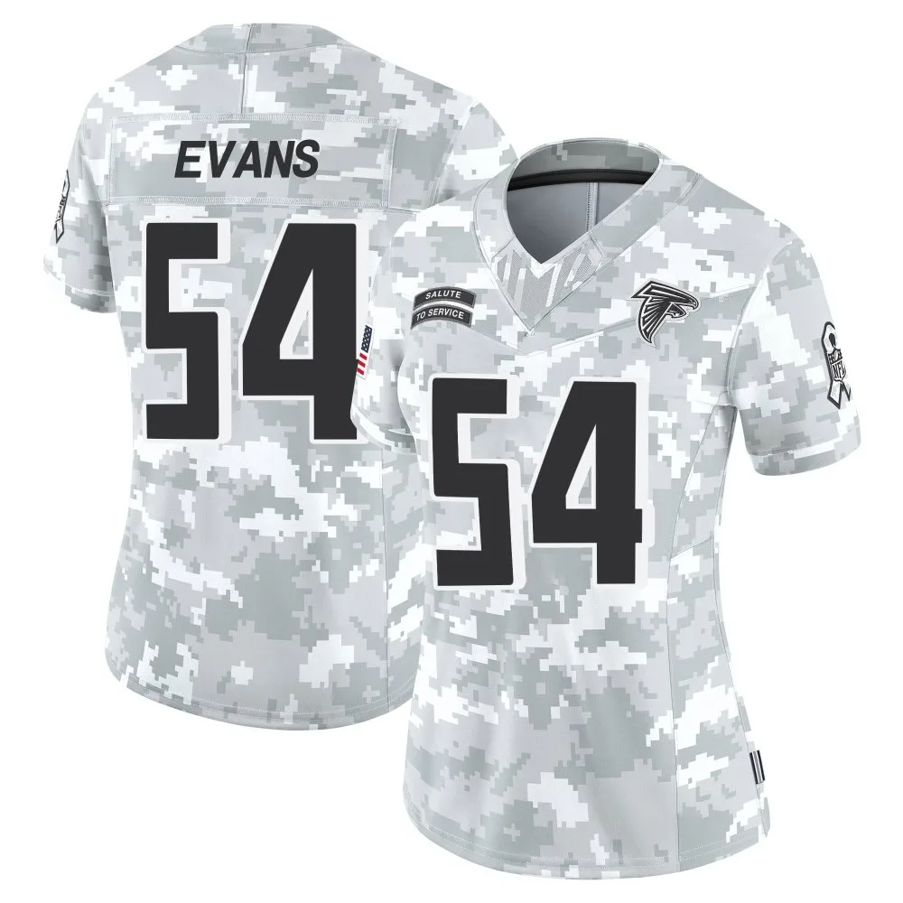 Rashaan Evans Atlanta Falcons Women's Nike 2024 Salute To Service Limited Arctic Camo Jersey Rashaan Evans Atlanta Falcons Women's Nike 2024 Salute To Service Limited Arctic Camo Jersey