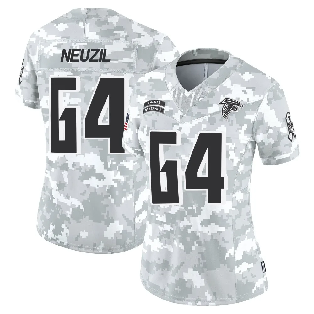 Ryan Neuzil Atlanta Falcons Women's Nike 2024 Salute To Service Limited Arctic Camo Jersey Ryan Neuzil Atlanta Falcons Women's Nike 2024 Salute To Service Limited Arctic Camo Jersey