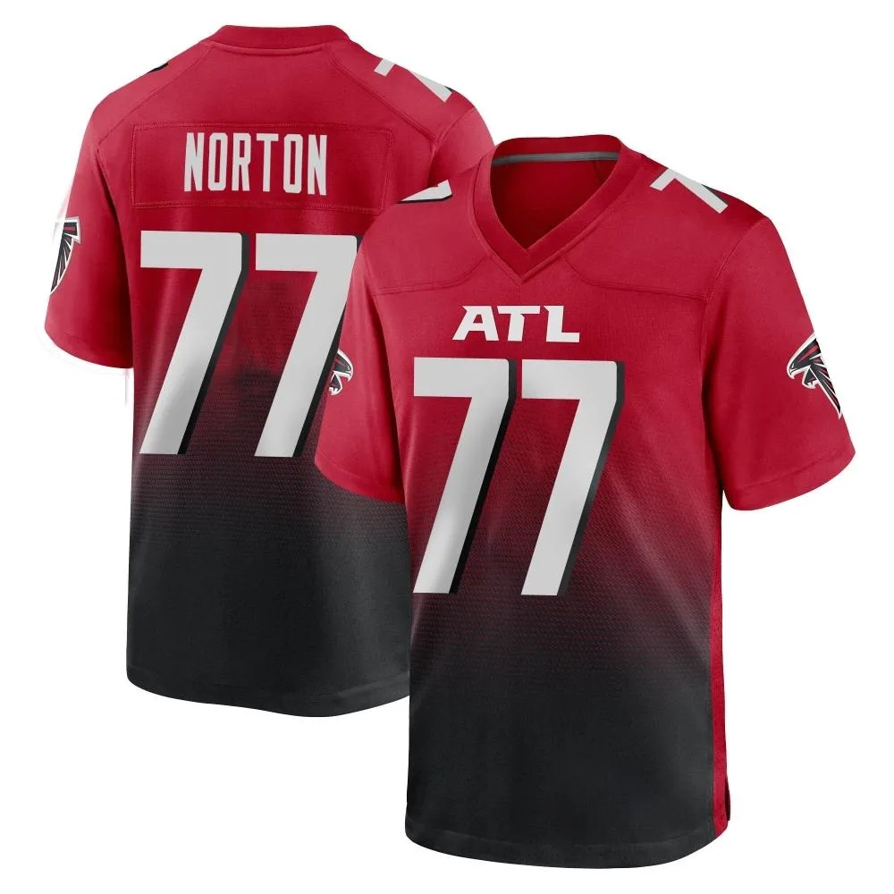 Storm Norton Atlanta Falcons Men's Nike 2nd Alternate Game Red Jersey Storm Norton Atlanta Falcons Men's Nike 2nd Alternate Game Red Jersey