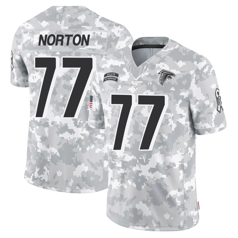 Storm Norton Atlanta Falcons Youth Nike 2024 Salute To Service Limited Arctic Camo Jersey Storm Norton Atlanta Falcons Youth Nike 2024 Salute To Service Limited Arctic Camo Jersey