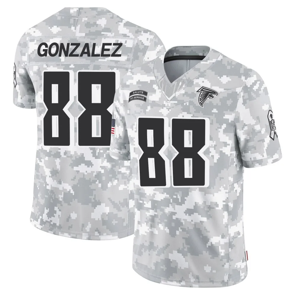 Tony Gonzalez Atlanta Falcons Men's Nike 2024 Salute To Service Limited Arctic Camo Jersey Tony Gonzalez Atlanta Falcons Men's Nike 2024 Salute To Service Limited Arctic Camo Jersey